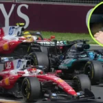 Ferrari Formula 1 car racing during the Saudi Arabian Grand Prix as officials work to prevent potential race cancellation.