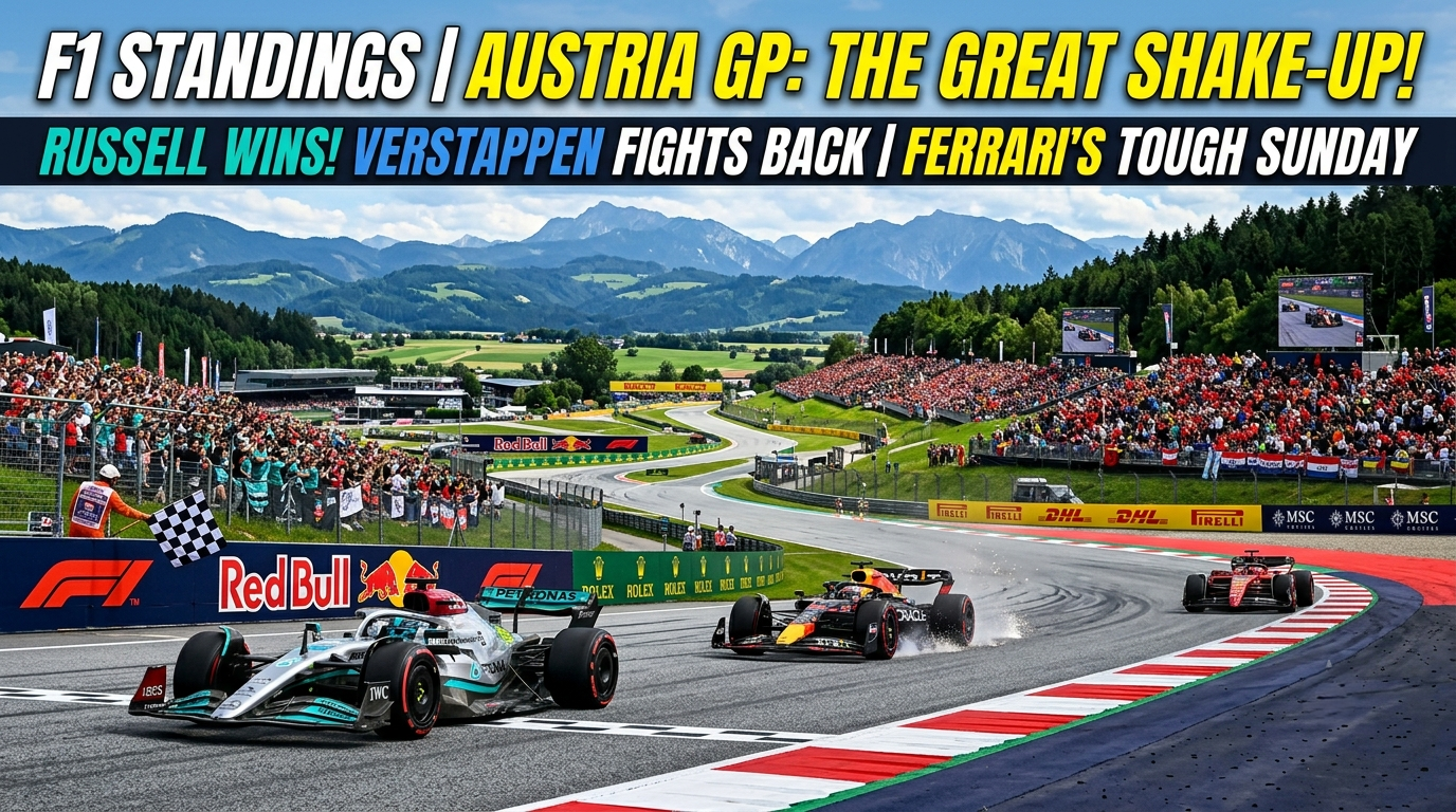 F1 Standings: Title race latest as Ferrari flop at Austrian Grand Prix and Verstappen roars back